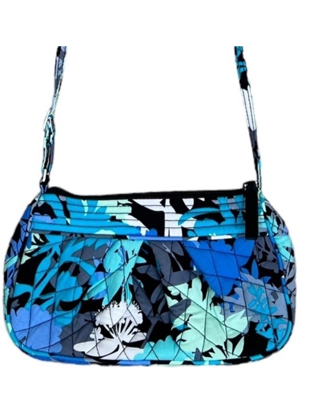 Vera Bradley Camofloral Quilted Mini Crossbody Bag Blue - Picture 1 of 12